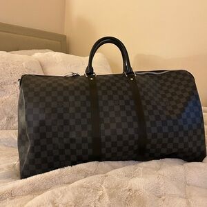 Checkered Black Duffle Bag